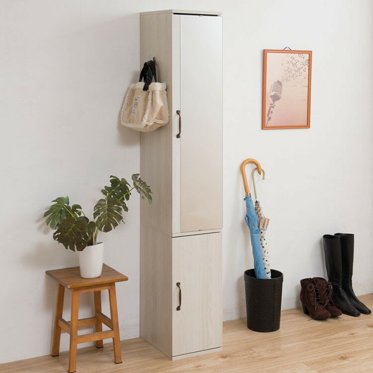 シューズラック 幅27 ホワイト ミラー付き フック 省スペース 高さ調整 鏡 下駄箱 シューズボックス ミラー 姿見 おしゃれ スリム すきま 靴 スリッパラック 靴箱 ブーツ ラック 収納 棚(代引不可)【送料無料】