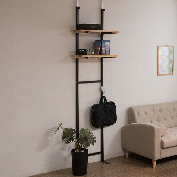 Material オープンラック 幅56 無段階調整 2枚棚 幅56 シェルフ プロジェクター台 つっぱり棚 つっぱりラック 収納棚 収納ラック オー..