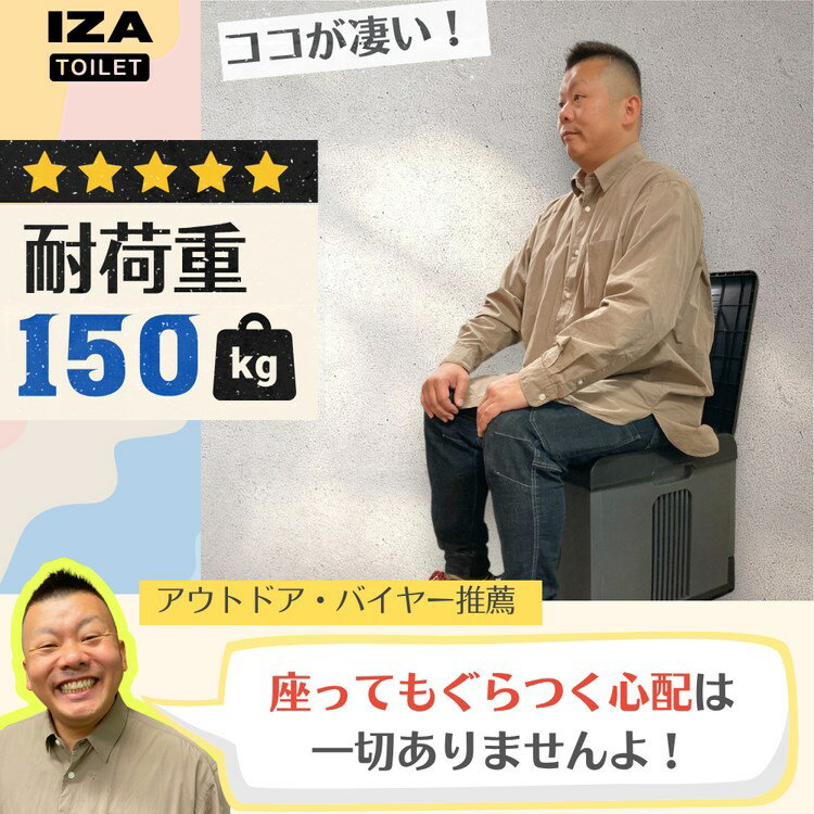 iZA 防災用 簡易トイレ ポータブルトイレ 本体のみ 耐荷重150kg 折りたたみ コンパクト 持ち運び 防災 非常用 簡易 避難 避難用 避難所 災害 災害用 キャンプ アウトドア 車中泊(代引不可)【送料無料】