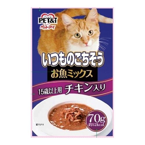 ペットアイ いつものごちそうお魚ミックス15歳以上用チキン入り 70g 1