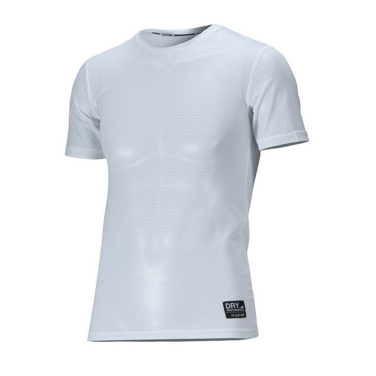 カジメイク ATION エイション クレーターメッシュ 半袖シャツ メンズ ホワイト 作業着 インナー 作業服..