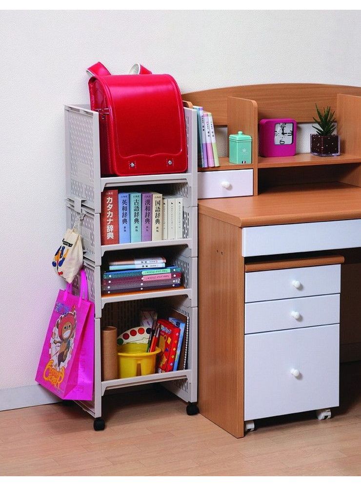 サンコープラスチック eラック ランドセルラック 4段 収納 軽量 子供部屋 リビング 棚(代引不可)【送料無料】 [3]