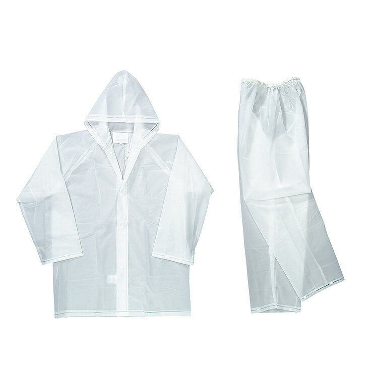 カジメイク EVA レインスーツ クリア 雨具 雨ガッパ レイン スーツ 上下セット セット レイングッズ(代..