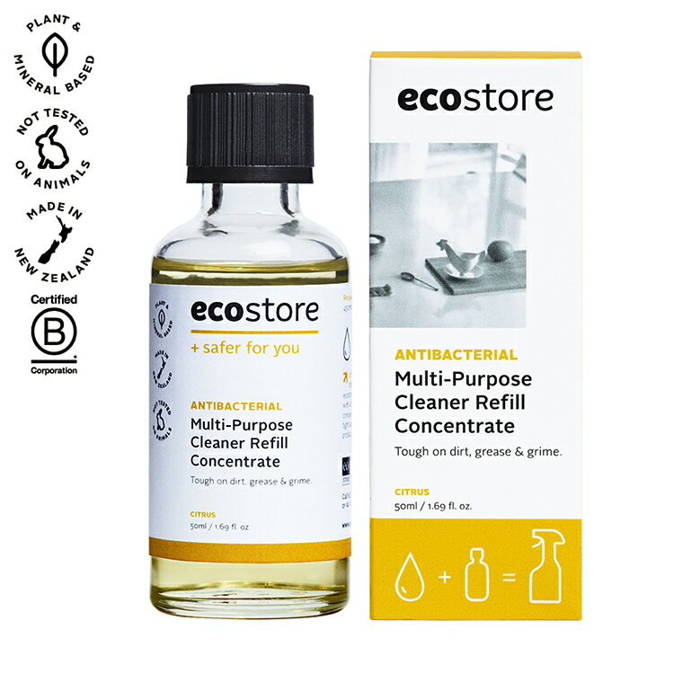 ecostore リフィルコンセントレート マルチクリーナー シトラス 50mL エコストア お風呂用洗剤 プラスチックフリー 濃縮クリーナー 10倍濃縮 ガラ...