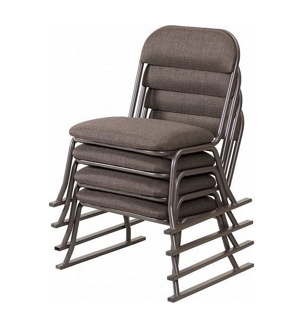 パイプ積み重ね座イス ハイバックブラウン N-8404 パール金属【送料無料】