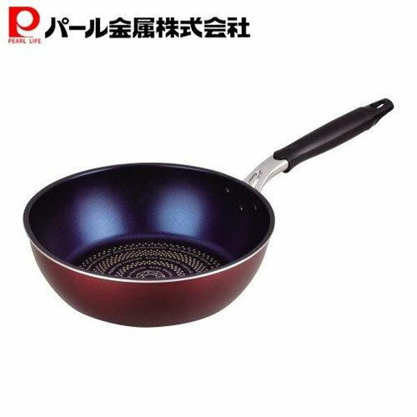 Ih Compatible - パール金属 ライズ ブルーダイヤモンドコートIH対応深型フライパン24cm HB-320【送料無料】