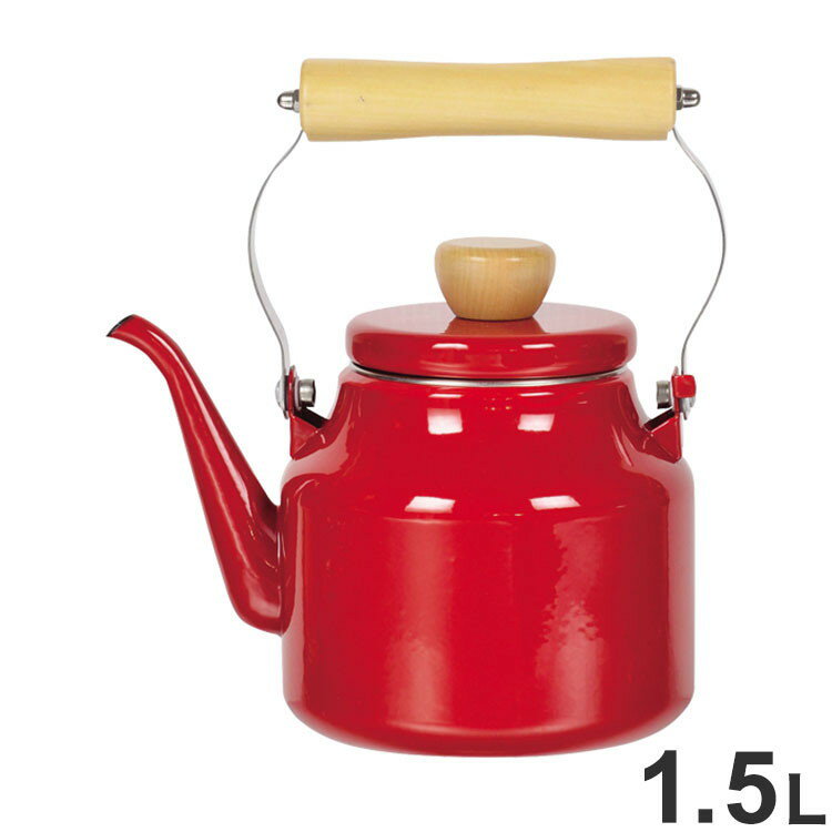 パール金属 フェスカ ホーロードリップストレートケットル1.5L(レッド) HB-923【送料無料】