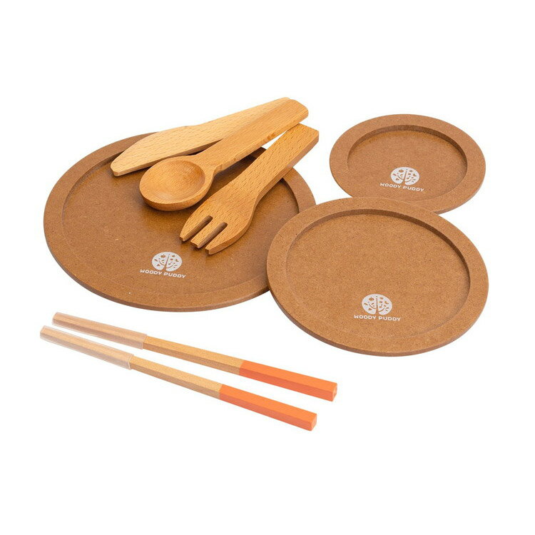 【正規販売店】 ウッディプッディ はじめてのおままごと 食器7点セット WOODYPUDDY 木のおままごと 木製 食材 マグネット 出産祝い G05-1197
