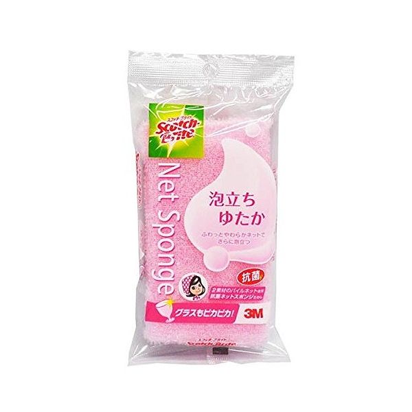 For Tableware - 【5個セット】スコッチブライト 泡立ちゆたか ネットスポンジ ピンク （ キッチンスポンジ ）(代引不可)【送料無料】