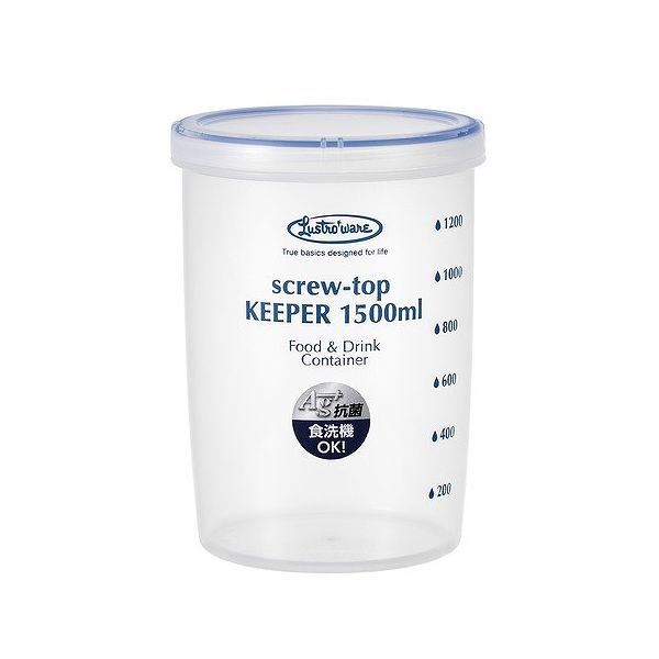 Plastic Storage Containers - 【5個セット】スクリュートップキーパー 1500ml 深型 ( プラスチック 保存容器 )(代引不可)【送料無料】