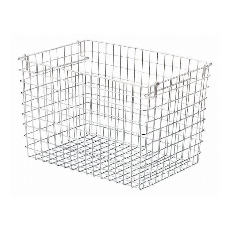 ちどり産業 積み重ね ワイヤーバスケット フル 幅37×奥行26×高さ24cm 55-12 ワイヤー カゴ(代引不可)【送料無料】