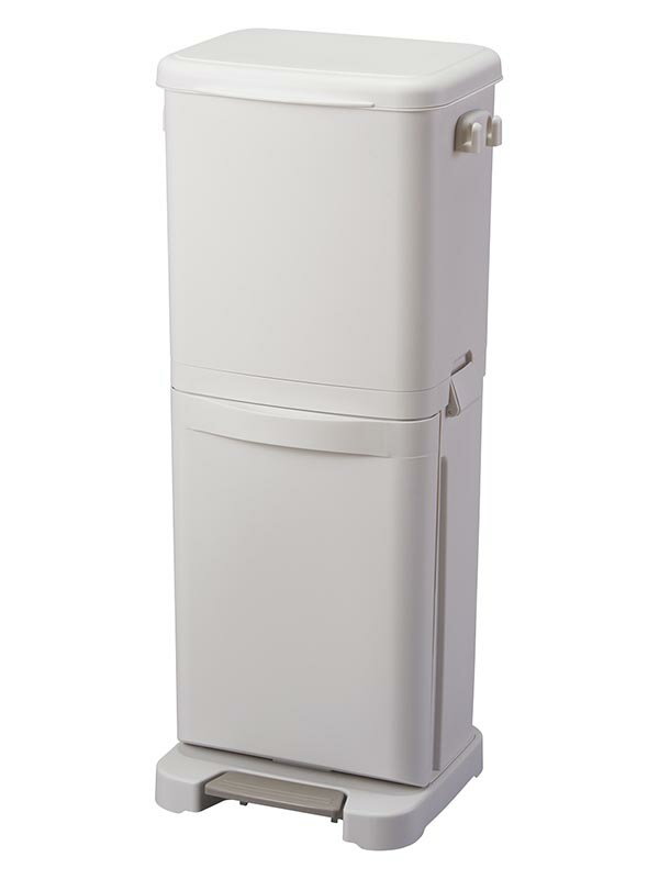 アスベル 分別 ペダル2段 40L ホワイト A6602 分別 ダストボックス 2段 縦型 ペダル式 白 おしゃれ(代引不可)【送料無料】