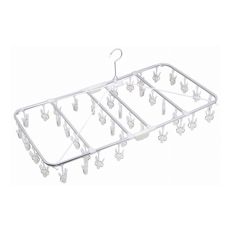 素材感を生かしたモノトーンカラーのアルミフレーム角ハンガーサイズ(約)幅390×奥行735×高さ350mm材質:本体/アルミ、ポリプロピレン　キャップ/ポリエチレン　ワイヤー/PP被膜鉄線　バネ/鋼【代引きについて】こちらの商品は、代引きでの出荷は受け付けておりません。【送料について】北海道、東北、九州は送料を頂きます。【配送について】沖縄、離島は配送できません。予めご了承ください。