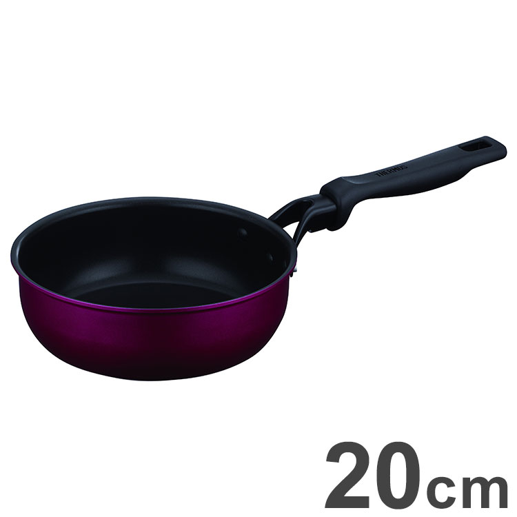 サーモス デュラブル 炒め鍋 20cm レッド KFM-020D THERMOS いため鍋 IH対応 ガス火 24cm 深型(代引不可)【送料無料】