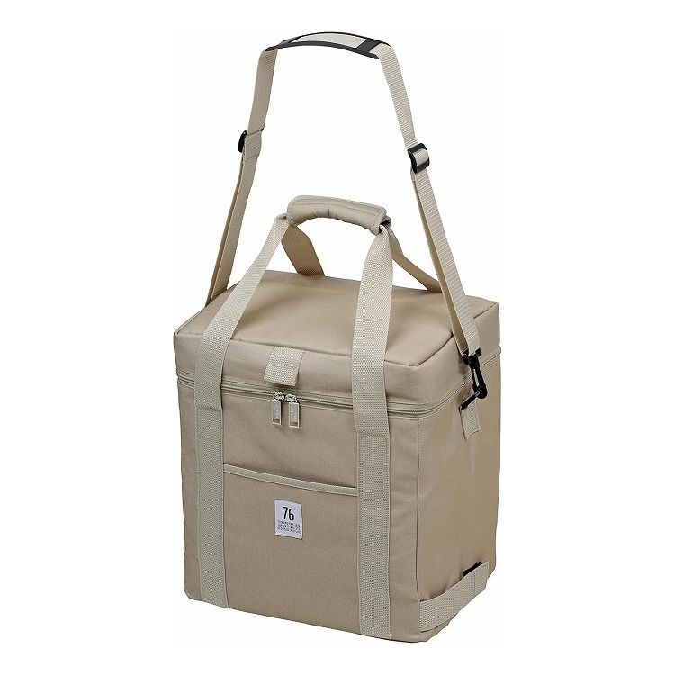 パール金属 76シリーズ クーラーバッグ 24L ベージュ UE-612レジャーバッグ 保冷 ペットボトル 缶 ポケ..