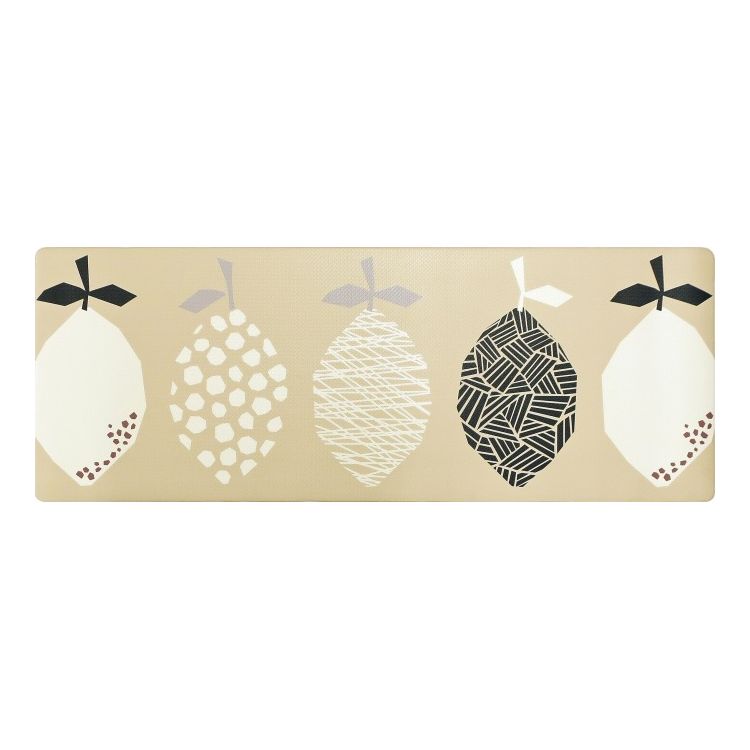 Kitchen Mats - オカトー ふけるインテリアマット 45×120cm レモン キッチンマット インテリア マット 拭ける 拭くだけ 撥水【送料無料】