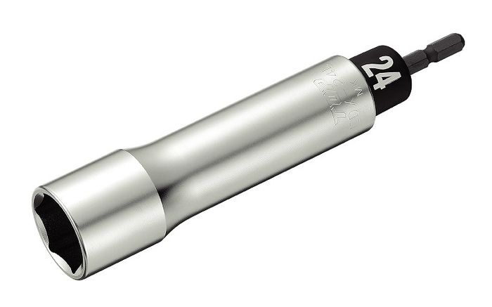 【商品詳細】耐久性2倍。（当社比）ねじれ応力を緩和。軸折れに強い。呼び寸法：24mm18V対応全長：約160mmM16ネジ用注意：電動ドリルは、クラッチ付又はインパクト付をご使用ください。ボルト、ナットに対しては斜め掛け、浅掛けや過大な力をかけないでください。破損する恐れがあります。日本製【送料について】北海道、沖縄、離島は送料を頂きます。