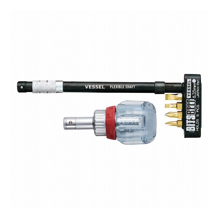 伸縮型螺絲起子組 - VESSEL ベッセル ラチェットスタビードライバー フレキシブルシャフト付 TD-6700FX-4