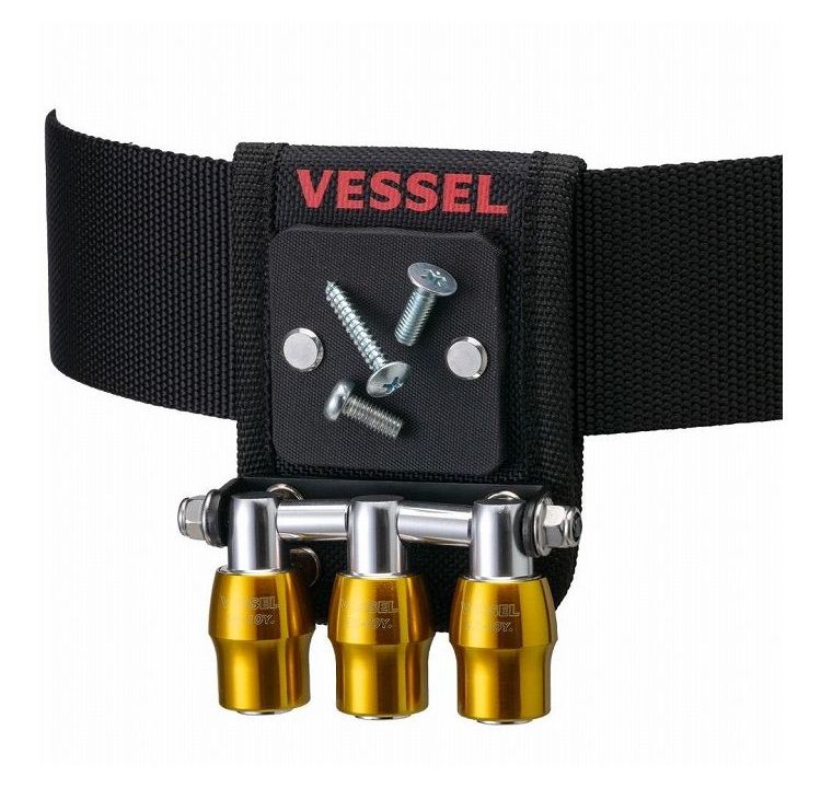 リコメン堂ホームライフ館のベッセル(VESSEL) クイックキャッチャー 3連ホルダー ビットホルダー マグネット付 イエロー QB-10MB3Y【送料無料】｜アングル3