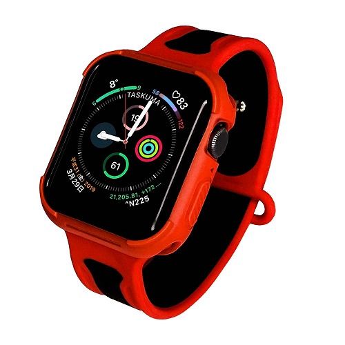 ROOX ルークス Apple Watch Series4&5 40mm用 ツートーン・スポーツ レッドフレーム JGWSP2W5S0-RDF バンド ケース セット