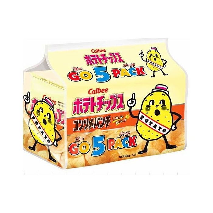 【8個セット】 カルビー ポテトチップスコンソメゴー5パック アソート 140g x8 まとめ売り セット販売 お徳用 おまとめ品(代引不可)【送料無料】