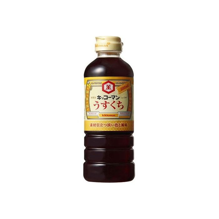 【商品説明】料理を淡い色に仕上げる調理用しょうゆ。素材の色合いを活かす料理のために淡色に醸造された調理用のしょうゆです。季節の野菜を使った煮物やお吸い物など色鮮やかに、味もしっかりと仕上がります。うすくちしょうゆは、通常のこいくちしょうゆに較べて食塩分が高いので、料理の際は味見をお忘れなく。JAS特級。商品区分:加工食品保存方法:常温原材料(アレルギー表記含む):食塩（メキシコ製造又は国内製造又は豪州製造）、脱脂加工大豆（遺伝子組換えでない）、小麦、果糖ぶどう糖液糖、米、大豆（遺伝子組換えでない）/アルコールメーカー名:キッコーマン食品（株）生産国・加工国:日本※賞味期限は出荷元の規定により半分以上残っている商品のみ出荷致します。賞味期限:1年内容量:500ml【代引きについて】こちらの商品は、代引きでの出荷は受け付けておりません。【送料について】沖縄、離島は送料を頂きます。