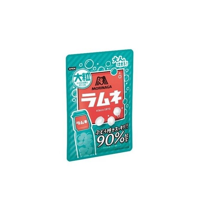 【商品説明】森永ラムネの味わいはそのまま、粒の大きさを通常の1．5倍にして食べ応えをアップしています。商品区分: 加工食品保存方法: 常温原材料(アレルギー表記含む): ぶどう糖、タピオカでん粉、ミルクカルシウム／酸味料、乳化剤、香料、（一部に乳成分・ゼラチンを含む）メーカー名: 森永製菓（株）生産国・加工国: 日本賞味期限: 別途パッケージに記載 ※賞味期限は出荷元の規定により半分以上残っている商品のみ出荷致します。 内容量: 41g【代引きについて】こちらの商品は、代引きでの出荷は受け付けておりません。【送料について】沖縄、離島は送料を頂きます。