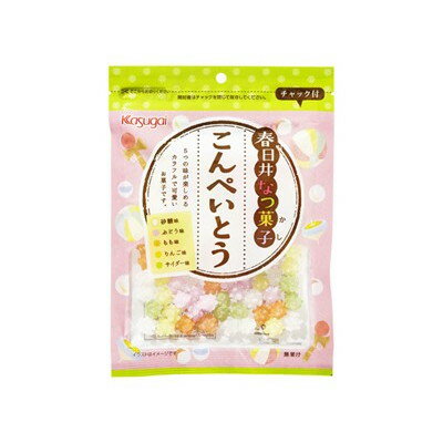 【商品説明】室町時代にポルトガルから伝わったカラフルな砂糖菓子。5つの味（砂糖、もも、りんご、ぶどう、サイダー）が楽しめます。●原材料(アレルギー表記含む)砂糖（国内製造）／香料、着色料（紅花黄、クチナシ、赤ビート、パプリカ色素）、（一部に大豆を含む）●賞味期限※仕入れ元の規定により期限の半分を切った商品は出荷致しません。24ヶ月●メーカー名春日井製菓（株）●保存方法常温●生産国・加工国日本【代引きについて】こちらの商品は、代引きでの出荷は受け付けておりません。【送料について】沖縄、離島は別途送料を頂きます。