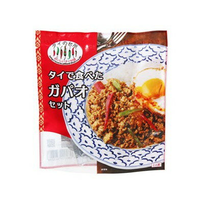 【商品説明】この手作りキットのガパオペーストには、味の決め手であるタイ産のガパオをたっぷりと入れ、唐辛子の量も増やして本場と同じ辛さに。ガパオソースは3種類のタイの醤油に、従来よりも多めにオイスターソースを加えることで、本場の辛さに近づけながらバランスよく仕上げました。また、ガパオ炒めの上に乗せる目玉焼きにかける目玉焼き用ソースのプリックナンプラーも付いています。割った黄身にかけて、ガパオ炒めやライスとともにお召し上がりいただくと、さらに本場の味を楽しめます。●原材料(アレルギー表記含む)【ガパオペースト】唐辛子、ホーリーバジル、にんにく、大豆油【ガパオ炒めソース】しょうゆ(小麦・大豆を含む)、魚醤(魚介類)、ブラックソイソース (糖蜜、しょうゆ、砂糖)、オイスターソース、砂糖/糊料(加工 デンプン、キサンタン)、カラメル色素【目玉焼き用ソース】魚醤 (魚介類)、砂糖、食塩、唐辛子、醸造酢/pH調整剤、安定剤 (キサンタン) ●賞味期限※仕入れ元の規定により期限の半分を切った商品は出荷致しません。540日●メーカー名（株）アライドコーポレーション●保存方法常温●生産国・加工国タイ【代引きについて】こちらの商品は、代引きでの出荷は受け付けておりません。【送料について】沖縄、離島は別途送料を頂きます。