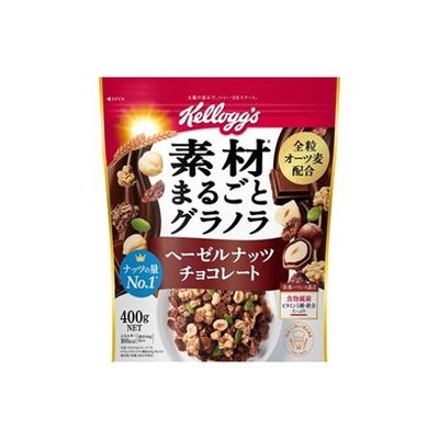 【6個セット】 日本ケロッグ 素材グラノラヘーゼルナッツチョコ 400g x6(代引不可)【送料無料】