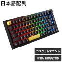 プリンストン ULTRA PLUS ガスケットマウント搭載ゲーミングメカニカルキーボード 75%レイアウト 日本語配列 有線無線両対応 RGBライト ホットスワ...