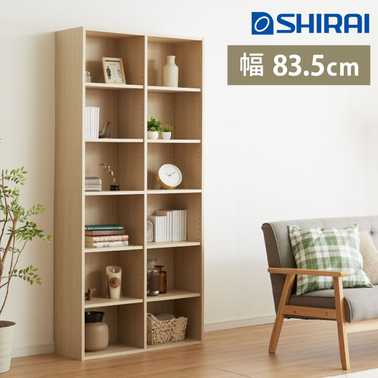 樂天商城 - オープンラック ハイタイプ フルニコ 幅83.5cm ナチュラル 収納 高さ179.7cm 木目調 転倒防止 大容量 可動棚 シンプル カフェ風 カントリー ウッド調 おしゃれ かわいい 温もり ナチュラル シリーズ 収納棚 (代引不可)【送料無料】