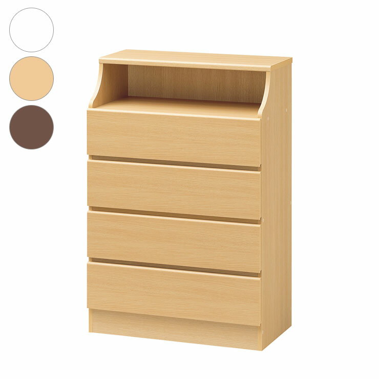 白井産業 チェスカ 四段 チェスト 幅74cm チェスト 引出し 棚付き 飾り棚付き 収納 衣類収納 片付け 組み合わせ 4段 片付け 整理 整頓 2梱包(代引不可)【送料無料】