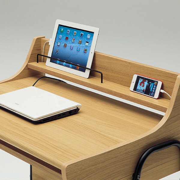 白井産業 パソプリ パソコンデスク デスク ノートPC タブレット デジタル機器 配線穴 北欧 木製 人気 おしゃれ シンプル リビング カフェ 一人暮らし ワークデスク 学習机 勉強机 コンパクト 新生活 ナチュラル 在宅 テレワーク 1梱包(代引不可)【送料無料】 [3]