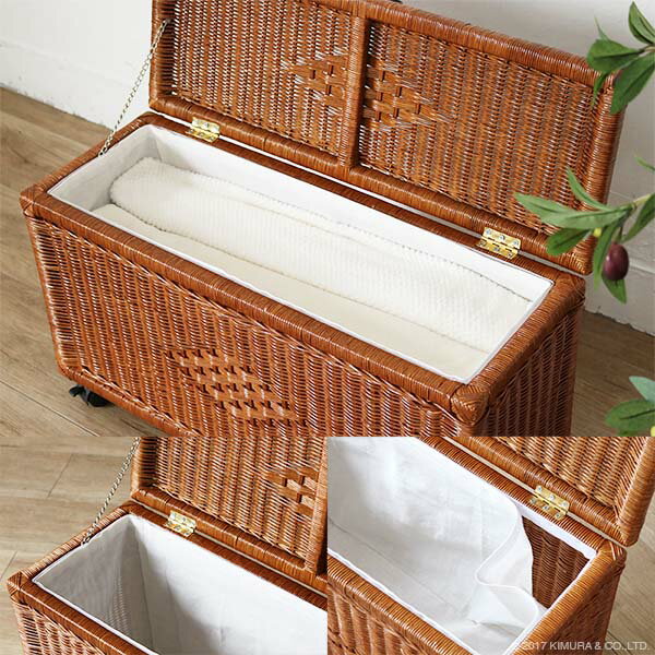 リコメン堂ホームライフ館の家具 籐家具 雑貨 インテリア ランドリー バスケット サニタリー ラック 収納 隙間 籐 ラタン 布張り 備品 温泉 銭湯 スパ 旅館 (代引不可)【送料無料】｜アングル2