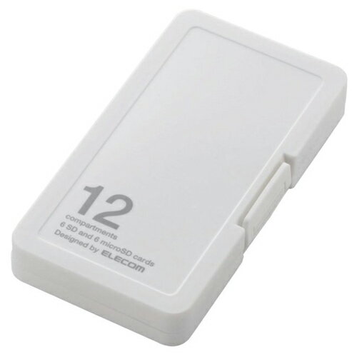 メモリカードケース/インデックス台紙付き/SD6枚+microSD6枚収納/ホワイト エレコム CMC-SDCPP12WH(代引き不可)