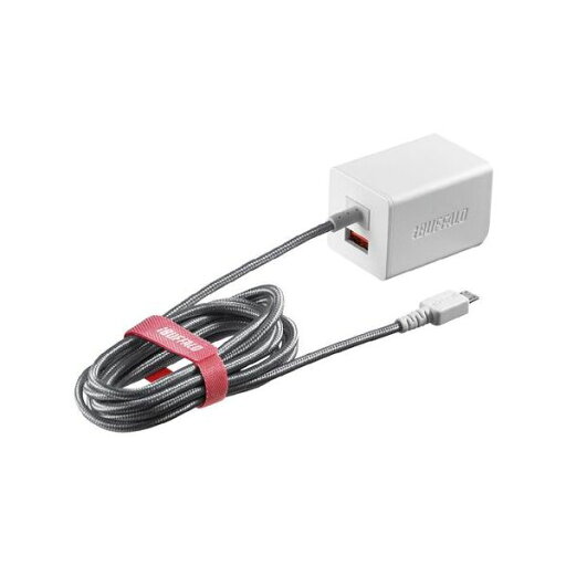 BUFFALO AC-USB 2.4A microUSB 1.8m/自動判別USBx1 ホワイト BSMPA2401BC2WH(代引不可) BUFFALO AC-USB 2.4A microUSB 1.8m/自動判別USBx1 ホワイト BSMPA2401BC2WH(代引不可)