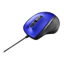 BUFFALO 有線 BlueLED 静音 5ボタンマウス ブルー BSMBU300BL(代引不可)(2)