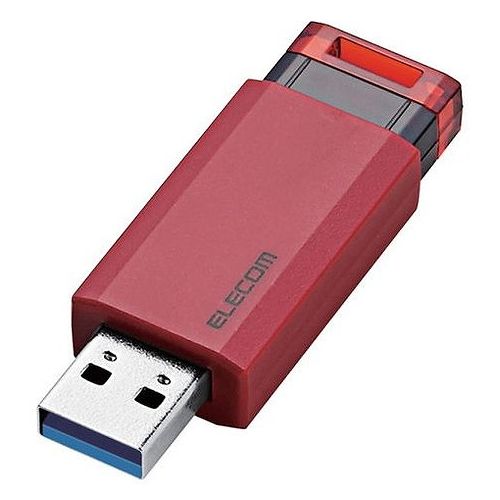 エレコム USBメモリー/USB3.1(Gen1)対応/ノック式/オートリターン機能付/32GB/レッド MF-PKU3032GRD(代引不可)