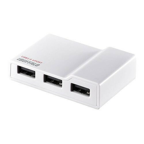 BUFFALO PC/TV対応 4ポートセルフパワーハブ ホワイト BSH4A11WH(代引不可)【送料無料】