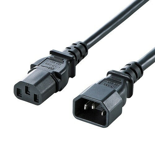 サンワサプライ 電源コード 12A 250V(1.8m) ブラック APW12-C14C13250-18(代引不可)【送料無料】