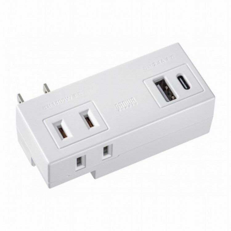 ����掠�ץ饤 ��Х��륿�å�(ACx2�ĸ�+USB-Ax1+Type-Cx1) TAP-MUC1AC2W(����Բ�)