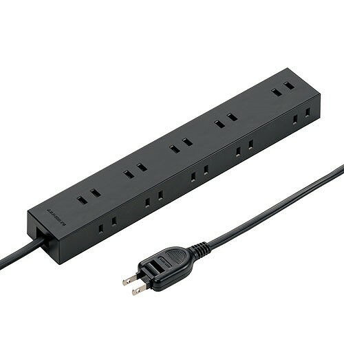 サンワサプライ 電源タップ 2P 10個口 強力ネオジムマグネット シャッター付 TAP-2210-5BK(代引不可)【..