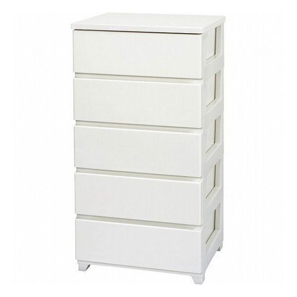カラースタイルチェスト5段 ホワイト C-STCH5-WH(代引不可)【送料無料】