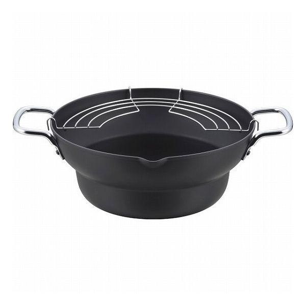 段付き天ぷら鍋(24cm)油切り網付 C27178 鍋ケトルフライパン 鉄鍋調理器 一般天ぷら鍋(代引不可)【送料無料】