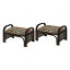 籐らくらく座椅子2個組 R5C10 木製品・家具 籐家具 座椅子(代引不可)【送料無料】