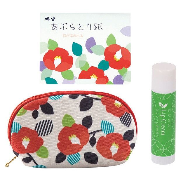 楽天リコメン堂ホームライフ館シェルポーチ椿とスキンケアセット 椿花・お茶（代引不可）【送料無料】