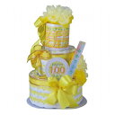 おむつdeケーキ 100DAY MEMORY 2段 イエロー 25-004-100DAY ベビー・子供用品 ベビー用品 ベビー雑貨(代引不可)【送料無料】