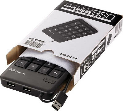 エレコム USBハブ付テンキーボード ブラック TKTCM012BKRS