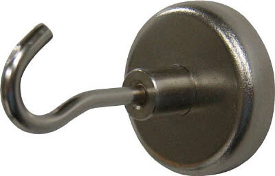 【商品詳細】●ネオジム磁石を使用した強力タイプのマグネットフックです。●壁面吊り下げ用。●外径(mm):36●最大荷重(N):58.8●厚み(mm):8●色:シルバー●フック固定タイプ●吸着力:41kgf●ネオジム磁石　●スチール　●ニッケルメッキ●精密機器や磁気の影響を受けやすい場所には近づけないようご注意ください。【送料について】北海道、沖縄、離島は送料を頂きます。